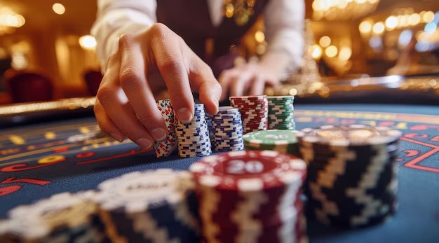 AduQ live table on mawar189 login showing three community cards and betting interface